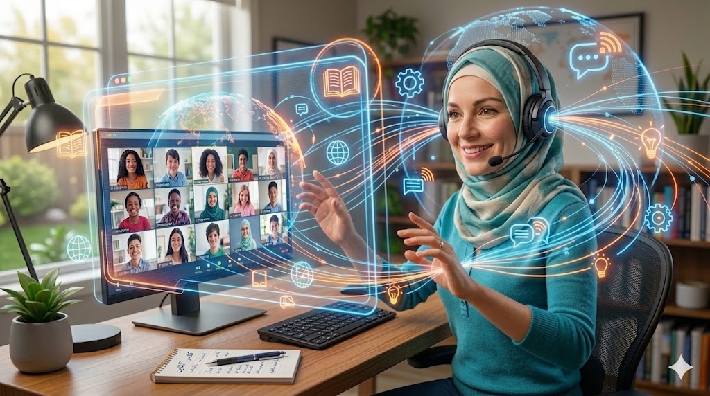 معلم موفق در کلاس آنلاین